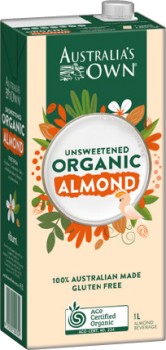 Australias-Own-Organic-Almond-Milk-1-Litre-Selected-Varieties on sale