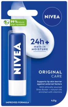 Nivea+24h+Melt%E2%80%91In+Moisture+Lip+Balm+1+Pack+Selected+Varieties