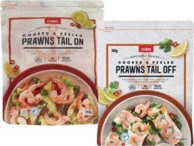 Coles-Cooked-Peeled-Prawns-Tail-On-or-Tail-Off-350g on sale