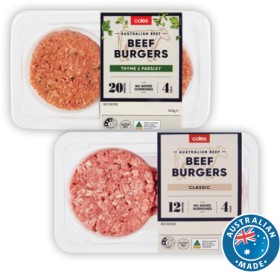 Coles+Classic+Burgers+400g-500g