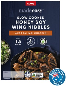 Coles-Made-Easy-Slow-Cooked-Honey-Soy-Wing-Nibbles-700g on sale