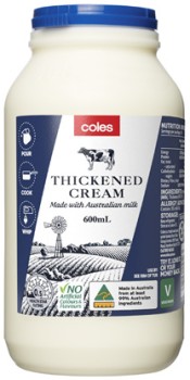 Coles-Thickened-Cream-600mL on sale