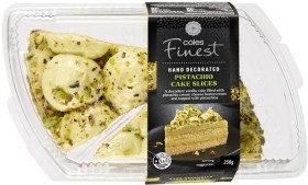 NEW+Coles+Finest+Pistachio+Cake+Slices+2+Pack+250g