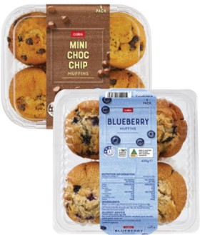 Coles-Muffins-4-Pack-420g-or-9-Pack-315g on sale