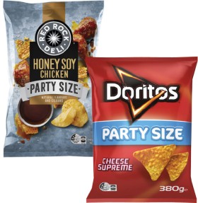 Doritos-Big-Bag-380g-or-Red-Rock-Deli-Potato-Chips-290g on sale