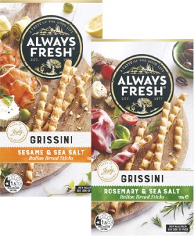 Always-Fresh-Grissini-or-Crustini-Crackers-120g-125g on sale