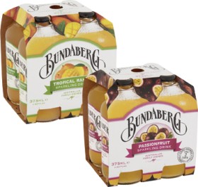 Bundaberg+Passionfruit+or+Tropical+Mango+Brewed+Soft+Drink+4x375mL