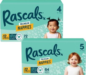 Rascals+Premium+Jumbo+Nappies+54+Pack-108+Pack