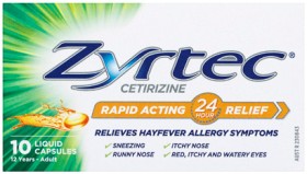 Zyrtec+Rapid+Acting+Hayfever+Allergy+Relief+10+Liquid+Capsules