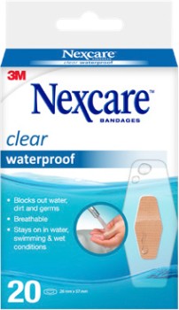 Nexcare+Clear+Waterproof+Bandages+Medium+20+Pack