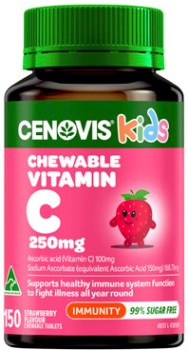 Cenovis+Kids+Chewable+Vitamin+C+250mg+Strawberry+Flavour+150+Tablets