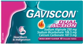 Gaviscon-Dual-Action-Mixed-Berry-Flavour-48-Chewable-Tablets on sale