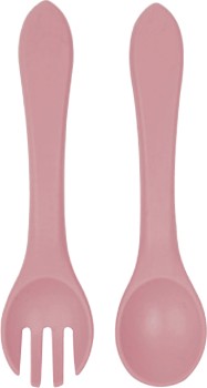 Guardian-Silicone-Fork-Spoon-Set-Dusty-Berry on sale