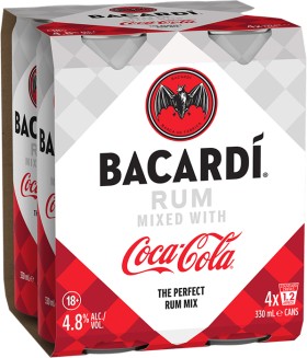 NEW-Bacardi-Rum-and-Coca-Cola-330mL-Can on sale