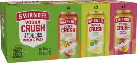 Smirnoff+Vodka+Crush+Mixed+Pack+6%25+Cans+10x440mL