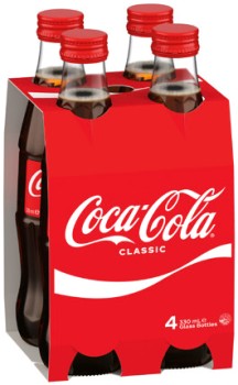 Coca%E2%80%91Cola+Glass+Bottle+4x330mL+Selected+Varieties