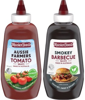 Masterfoods+Tomato+or+Barbecue+Squeezy+Sauces+500mL+Selected+Varieties