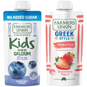 Farmers-Union-Greek-Yogurt-Pouches-130g-From-the-Fridge on sale