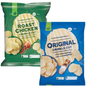 Woolworths-Crinkle-Cut-Chips-175g on sale
