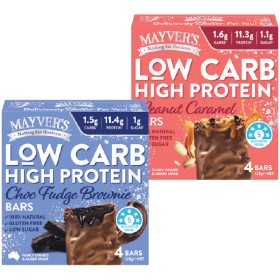 Mayvers-Low-Carb-High-Protein-Bars-128g-Pk-4 on sale