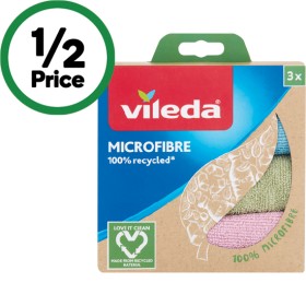 Vileda-Microfibre-Recycled-Cloths-Pk-3 on sale