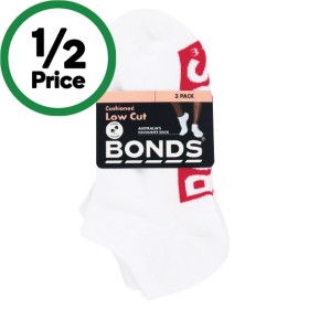 Bonds+Ladies+Cushioned+Low+Cut+Socks+Assorted+Pk+3