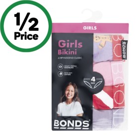 Bonds-Girls-Cotton-Brief-Assorted-Pk-4 on sale
