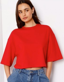 Grab+Cropped+Boxy+Tee+-+Red