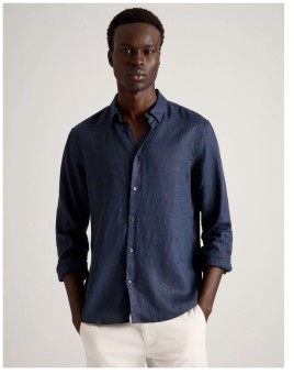 Blaq+Linen+Shirt+-+Navy