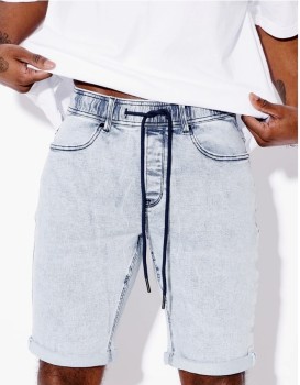 Kenji+Knit+Denim+Short+-+Light+Blue