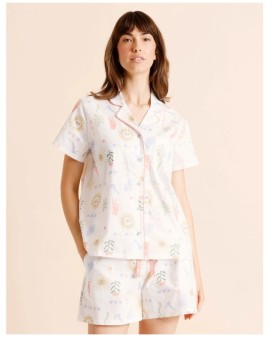 Soho-Core-Cotton-SS-Short-PJ-Set-Beach-Print on sale