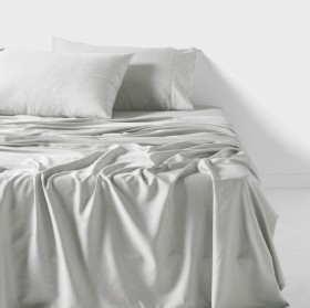 Linen-House-Nara-400TC-Bamboo-Cotton-Sheet-Set-Silver on sale