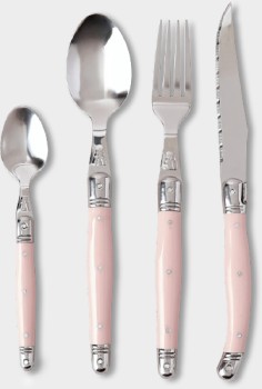 Heritage+Laguiole+Cutlery+Set+in+Pink+24pc
