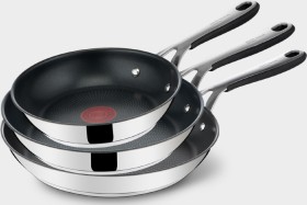 Jamie+Oliver+by+Tefal+Kitchen+Essentials+Induction+Non-Stick+Stainless+Steel+Triple+Pack+Frypan+20%2C+24+and+28cm