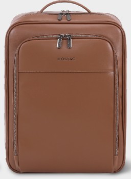 Monsac-Vegan-Leather-44cm-Backpack-Brown on sale