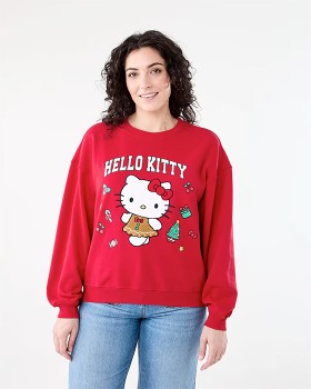 Christmas-Hello-Kitty-License-Long-Sleeve-Sweatshirt on sale