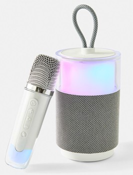 Karaoke+Speaker+with+Voice+Modifying+Microphone+-+White