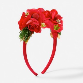 Christmas-Floral-Headband-Red on sale