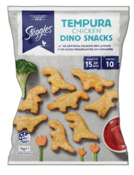 Steggles+Dino+Snacks+or+Chicken+Breast+Tenders+1kg+Selected+Varieties