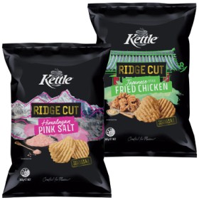 Kettle-Ridge-Cut-Potato-Chips-165g-Selected-Varieties on sale