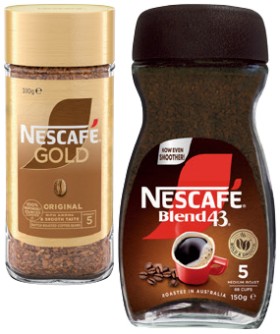 Nescaf%26eacute%3B+Instant+Coffee+Blend+43+140%E2%80%91150g+or+Gold+90%E2%80%91100g+Selected+Varieties