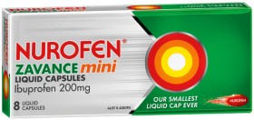 Nurofen+Zavance+Mini+Ibuprofen+200mg+Liquid+Capsules+8+Pack%2A