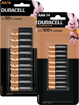 Duracell+Coppertop+Batteries+AA+16+Pack+or+AAA+14+Pack