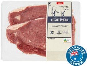 Coles-Australian-No-Added-Hormones-Beef-Rump-Steak-2-Pack-500g on sale