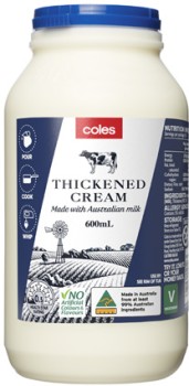 Coles-Thickened-Cream-600mL on sale