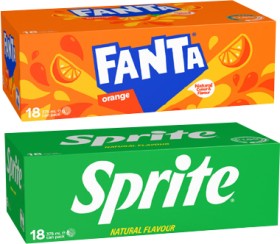 Fanta-or-Sprite-Soft-Drink-18x375mL on sale