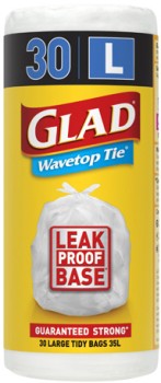 Glad+Wavetop+Tie+Kitchen+Tidy+Bags+Large+30+Pack
