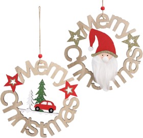 Merry+Christmas+Wreath+Plaque+Assorted