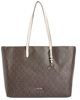 Calvin-Klein-Brown-Mono-Shopper-Tote on sale