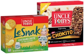 Uncle+Tobys+Muesli+Bars+5%E2%80%916+Pack%2C+Le+Snak+or+Roll%E2%80%91Ups+6+Pack+Selected+Varieties
